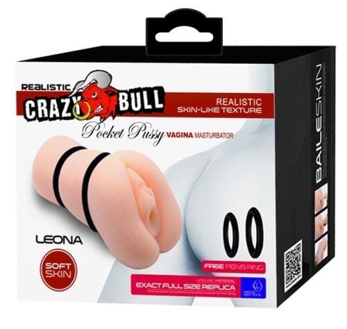 Мастурбатор-вагина для пениса Crazy Bull LEONA Pocket Pussy vagina - 10
