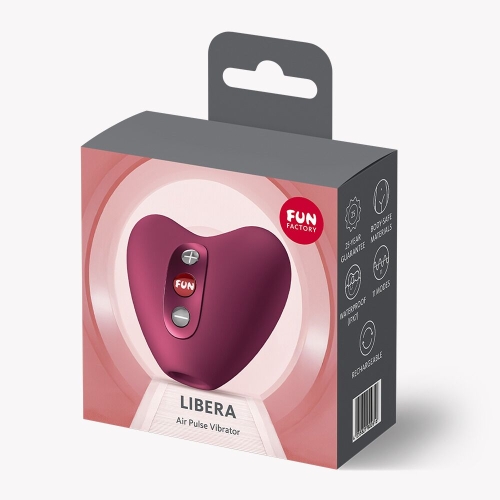 Вакуумний стимулятор для клітора бордовий Fun Factory Libera 11 рівнів вакууму - 6
