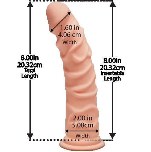 Фалоімітатор 20,3 см/5 см рельєфний на присоску Doc Johnson The D-Ragin D-8 Inch Without Balls-ULTRASKYN - 2