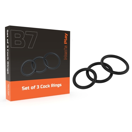 Эрекционные кольца на член черного цвета Erospace Men’s Play Set Of 3 Cock Rings модель B7 3 штуки - 1