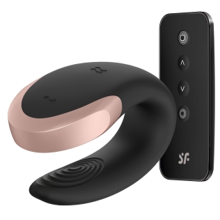 Смарт-вібратор 7,5 / 3 см для пар Satisfyer Double Love (Black) з пультом Сатісфаер