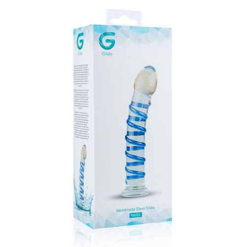 Скляний фалоімітатор ребристий Gildo Glass Dildo No. 1 - 5