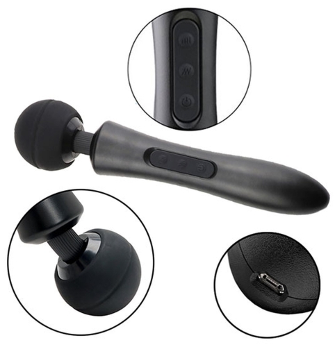 Вібромасажер пульсатор мікрофон універсальний чорного кольору BOSS of TOYS Massager Ultra - 4
