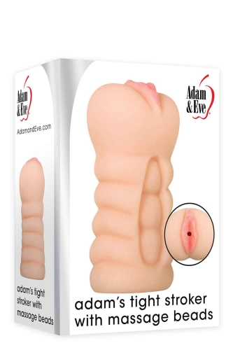 Мастурбатор анус и вагина с внутренними шариками телесного цвета Adam &amp;amp; Eve Adams tight stroker massage beads - 2