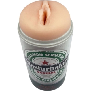 Мастурбатор вагина телесного цвета в колбе с имитацией под банку пива Alive Heineken Vagina II 