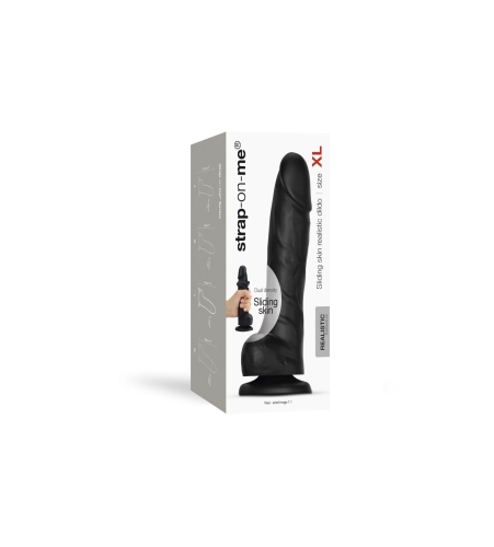 Фаллоимитатор на присоске черного цвета Strap-On-Me REALISTIC DILDO - 8