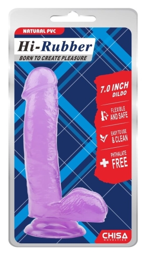 Фалоімітатор 17,5 / 3,6 см на присоску реалістичний фіолетовий CHISA 7.0 Inch Dildo Purple - 6