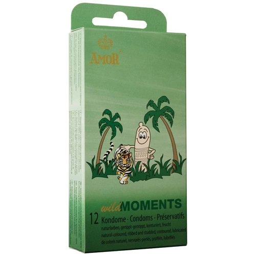 Презервативи з ребристо пухирчастою текстурою Amor Wild Moments 12 штук - 1