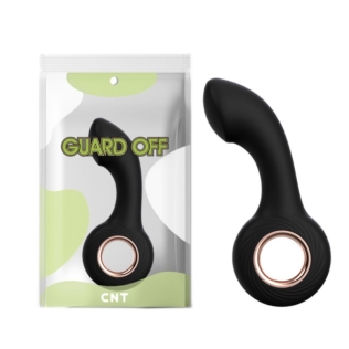 Анальная вибропробка рельефная с кольцом черного цвета Cnt Guard Off Ditto Vibe