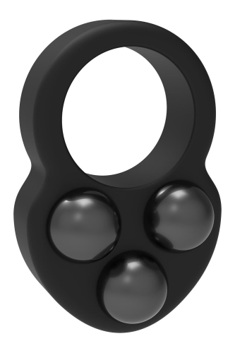 Эрекционное кольцо на член с тремя утяжелителями черное Dreamtoys RAMROD - 1