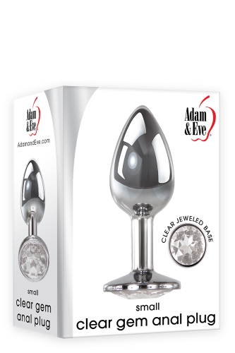 Анальна пробка з камінчиком сріблястого кольору Adam &amp;amp; Eve Anal plug smal - 2
