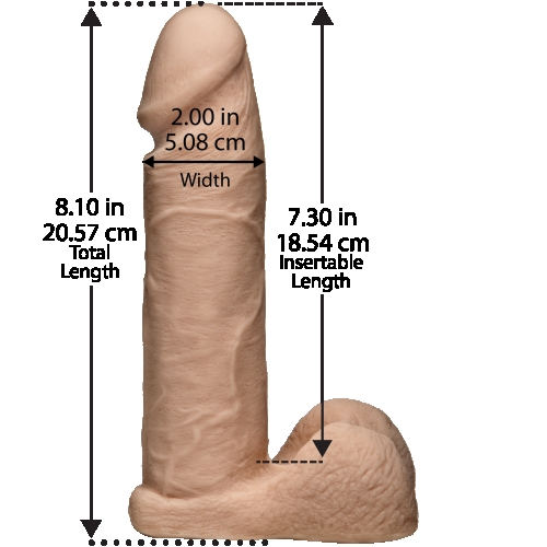 Фалоімітатор 18,5 см/5 см м'який реалістичний Doc Johnson Vac-U-Lock-8 Inch Ultraskyn Cock White - 2