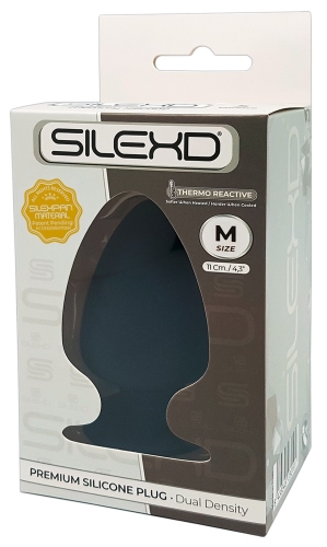 Анальна пробка конічної форми чорна SILEXD Thermo Reactive Medium розмір - 4
