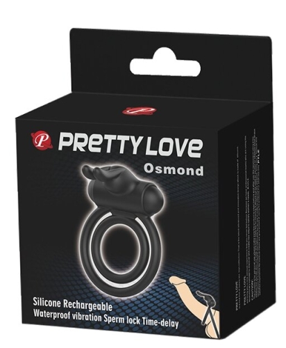 Виброкольцо эрекционое двойное для пениса и мошонки черное Pretty Osmond - 9