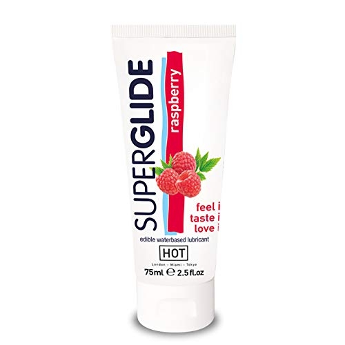 Съедобный лубрикант на водной основе со вкусом малины Superglide HOT - 1