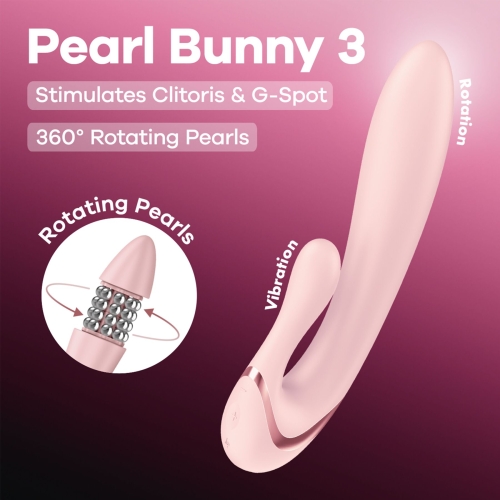Вібратор-кролик із перловим масажем рожевий Satisfyer Pearl Bunny 3 - 9