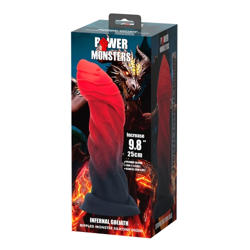 Силіконовий фалоімітатор на присосці, червоно-чорний Baile Power Monsters Infernal Goliath - 7
