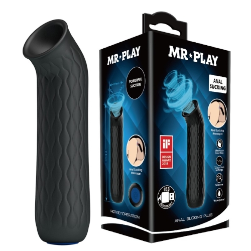 Анальный вакуумный вибратор черный Mr Play Anal Sucking Plug - 1