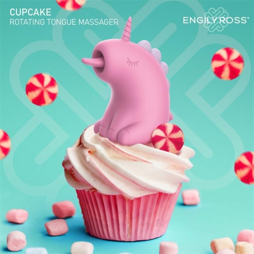 Кліторальний вібратор з ротацією та пультом керування малиновий Engily Ross Unicorn Cupcake 360 ​​Pink - 3