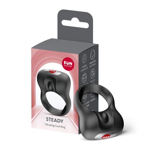 Эрекционное виброкольцо на член черное Fun Factory Steady - 4