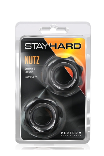 Набір ерекційних кілець для члена чорні STAY HARD NUTZ - 2