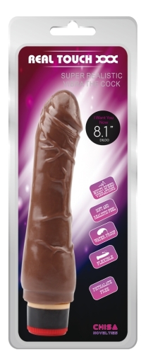 Реалістичний рельєфний вібратор коричневий CHISA Real Touch XXX Vibe Cock - 3