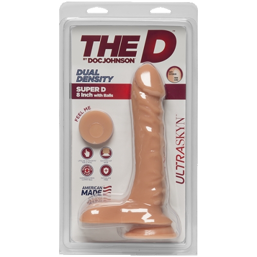 Фалоімітатор 17,9 см/5,1 см реалістичний на присоску Doc Johnson The D-Super D-8 Inch With Balls-ULTRASKYN - 2