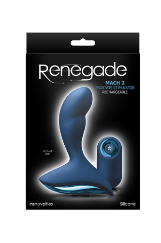 Вибромассажер простаты с пультом ДУ синего цвета NS Novelties Renegade mach II - 2