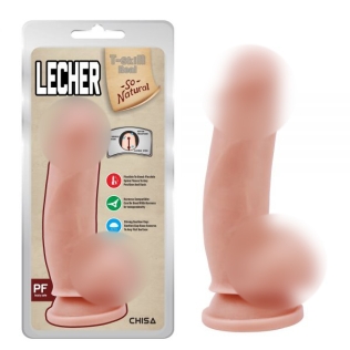 Телесный фаллоимитатор на присоске Lecher