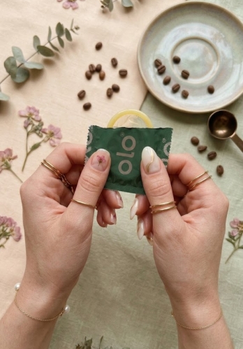 Презервативи натуральний латекс з ароматом кави OLO Coffee Condom упаковка 10 штук - 4