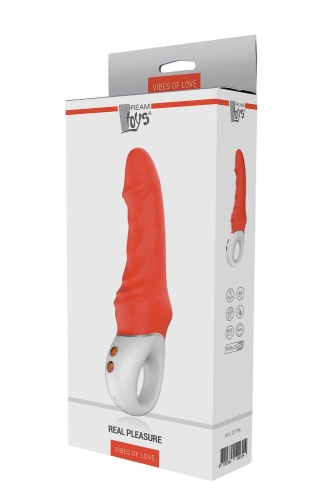 Вибратор реалистичный красный вагинальный Dream Toys VIBES OF LOVE REAL PLEASURE - 4