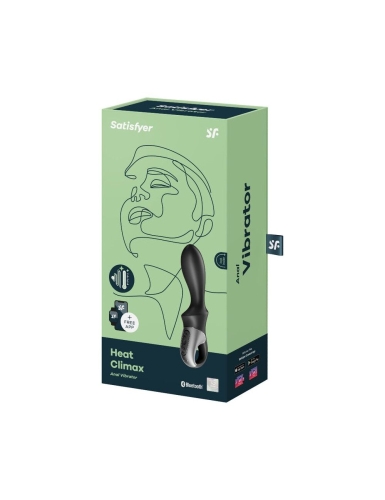 Силіконовий вібростимулятор з управлінням зі смартфона чорний Satisfyer Heat Climax - 4