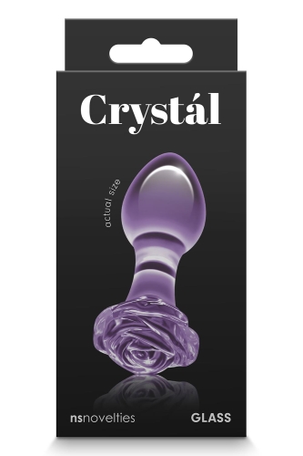 Анальний скляний затор фіолетового кольору NS Novelties Crystal rose - 2