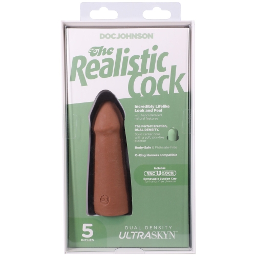Фалоімітатор реалістичний на присосці бежевий Doc Johnson The Realistic Cock ULTRASKYN - 5 Inch Caramel - 9