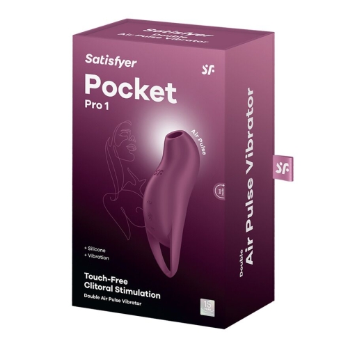 Вакуумный клиторальный стимулятор с вибрацией фиолетового цвета Satisfyer Pocket Pro 1 - 5