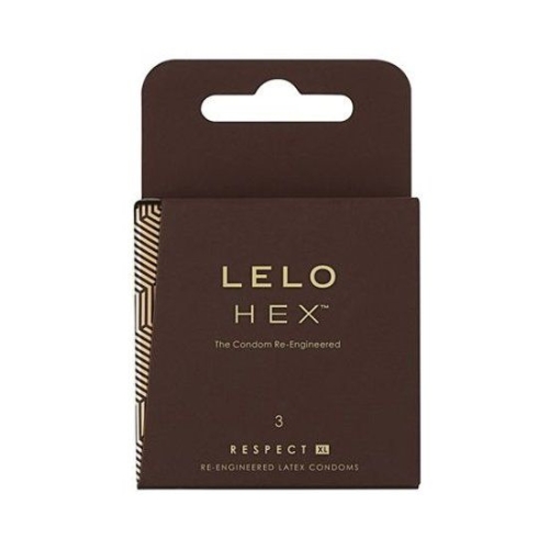 Презервативи латексні міцні Lelo Hex Respect XL 3 шт - 1
