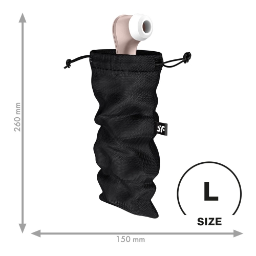 Мішечок для зберігання іграшок чорного кольору Satisfyer Treasure Bag розмір L - 1
