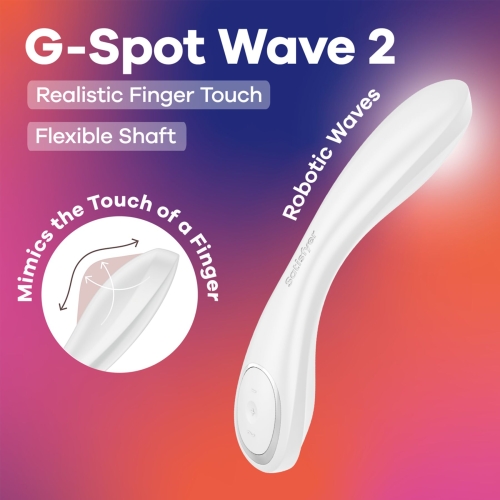 Вагінальний вібратор для точки G імітує дотик пальця білий Satisfyer G-Spot Wave 2 White - 6