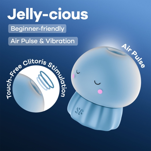 Вакуумний кліторальний стимулятор синій Satisfyer Jelly-cious - 6