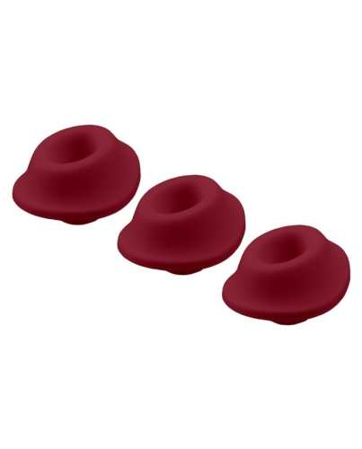 Сменные насадки средние для Womanizer Classic и Premium бордового цвета 3 штуки - 1