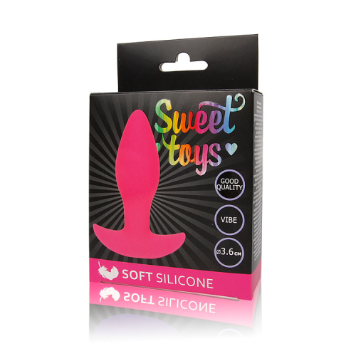 Втулка анальна з вібрацією Sweet Toys L 85 мм d 36 мм, колір яскраво-рожевий - 4