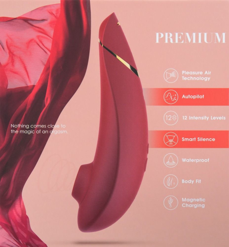 Вакуумний безконтактний вібратор для клітора з автопілотом червоний Womanizer Premium - 5