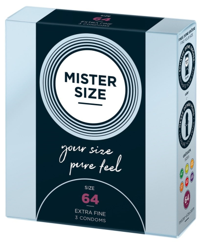 Презервативи Mister Size 64 mm (мм) 3 штуки Містер Сайз - 1