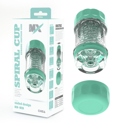 Мастурбатор для чоловіків із вакуумним тиском зеленого кольору Chisa Spiral Cup Strong Edition Orb - 1
