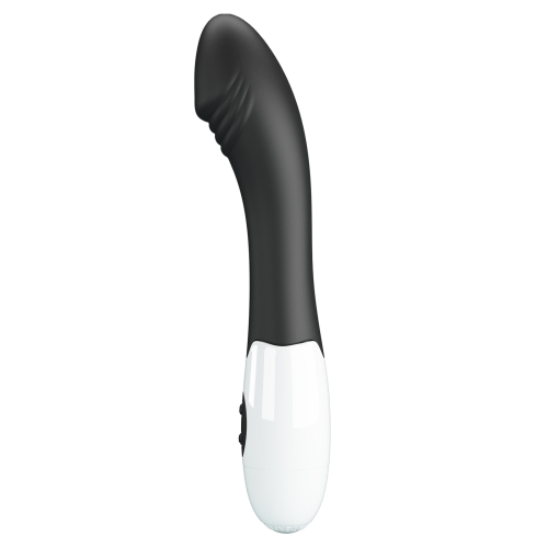 Вібратор для точки G ребристий чорно-білий Lybaile Pretty Love Elemental Vibrator - 3