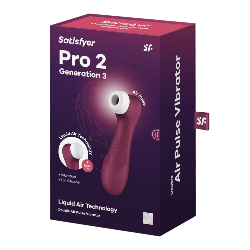 Вібратор з вакуумною стимуляцією клітора червоного кольору Satisfyer Pro 2 Generation 3 with Liquid Air Wine - 6