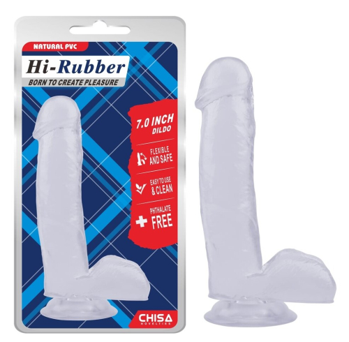 Фалоімітатор на присоску реалістичний прозорий CHISA 7.0 Inch Dildo Clear - 1