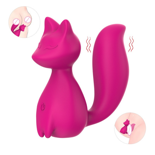 Міні-вібратор кліторальний у формі лисиці малиновий Every Night Toys Doris 10 режимів вібрації - 1