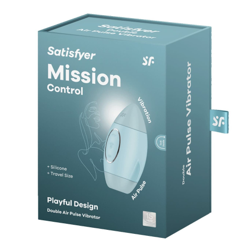 Вакуумний вібратор синього кольору Satisfyer Mission Control - 6