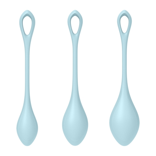 Набір вагінальних кульок Йоні намистин Satisfyer Yoni Power 2 Light Blue, діаметр 2-2, 5-3 см, Вага 22-44-73 гр - 3
